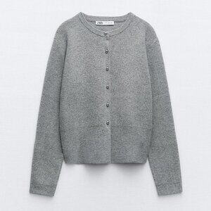 Gray Knit Cardigan - ZARA
